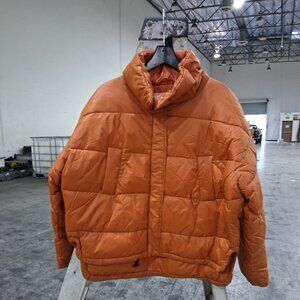 NVLT Funnel Neck Puffer Jacket Womens Burnt Orange or Rust 7023G Asst Sizes NWT
